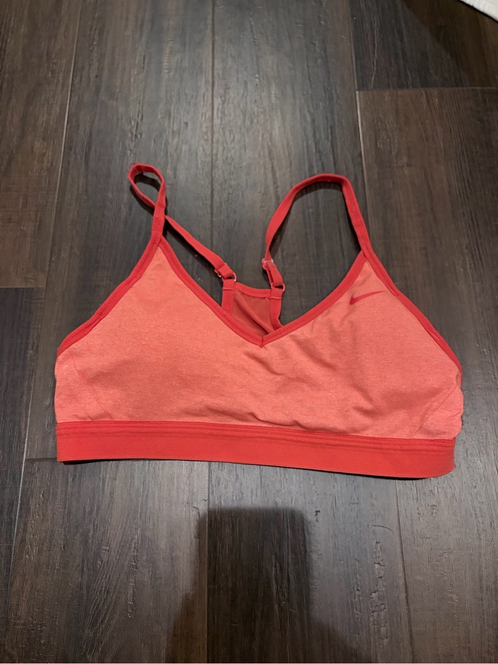 Nike Pro Indy Sports Bra Orange Red Heather Light Support Medium